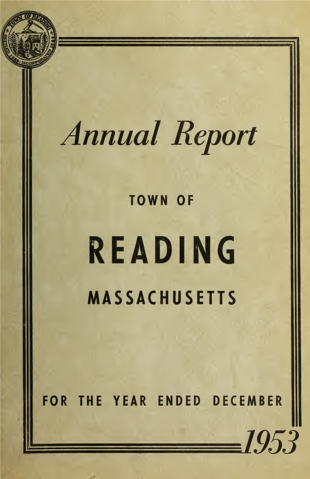 Town of Reading Massachusetts Annual Report