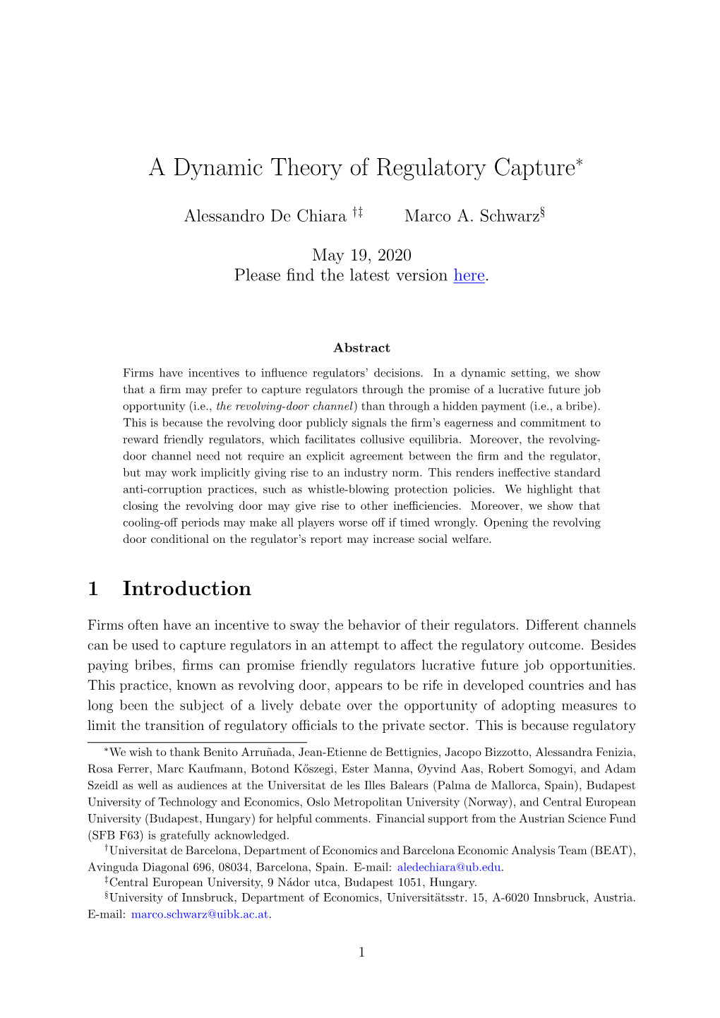 A Dynamic Theory of Regulatory Capture∗