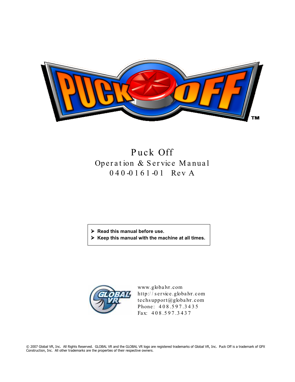 Puck Off Operation & Service Manual