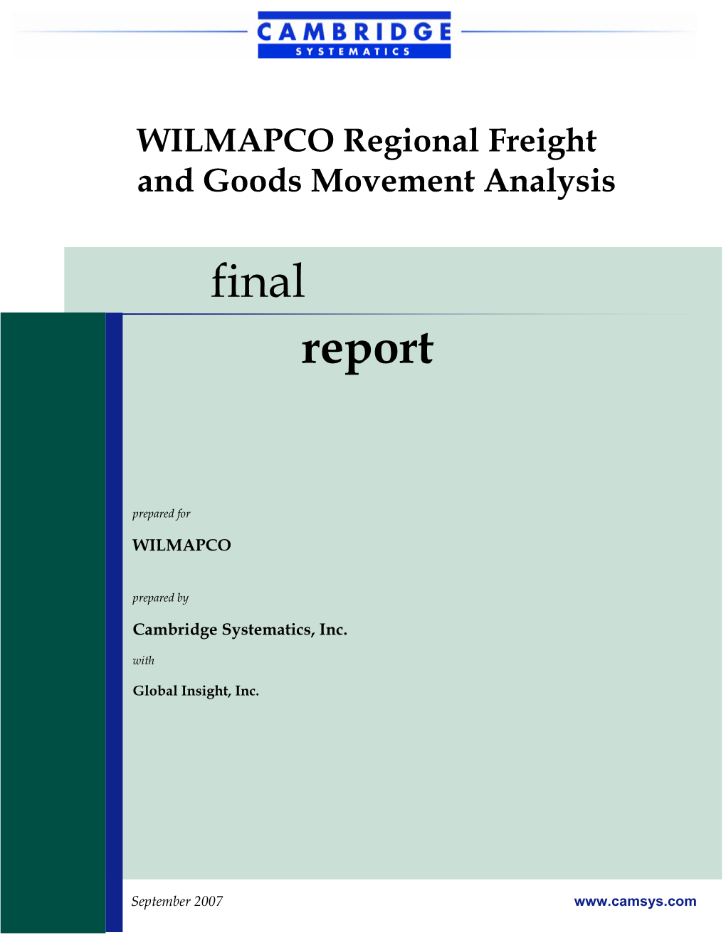 Appendix J – 2007 Freight Plan