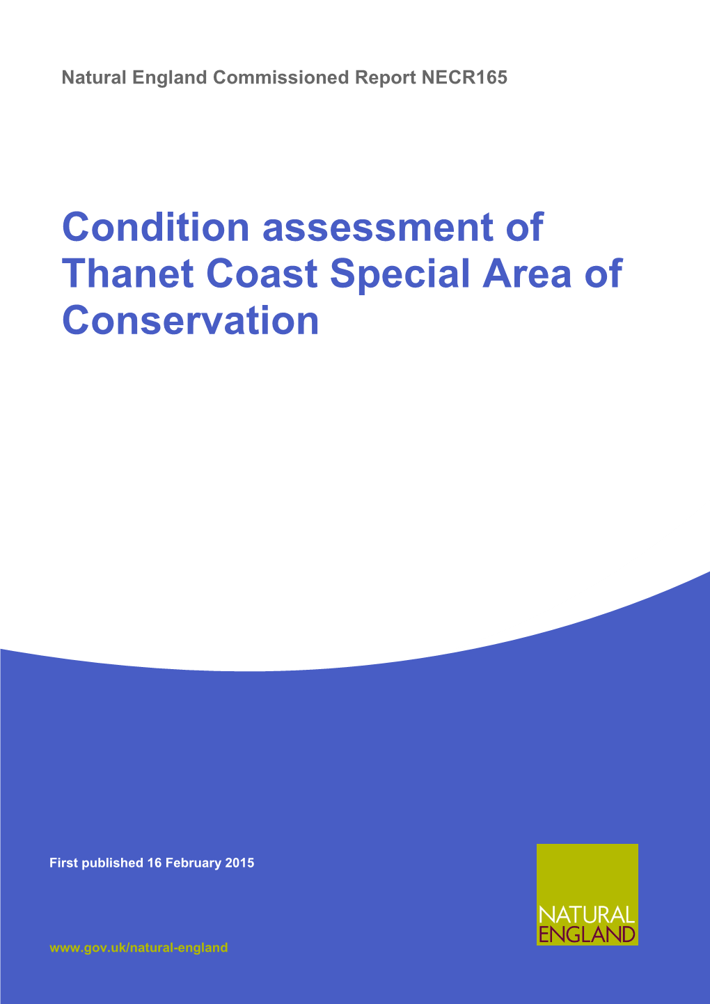 Condition Assessment of Thanet Coast Special Area of Conservation