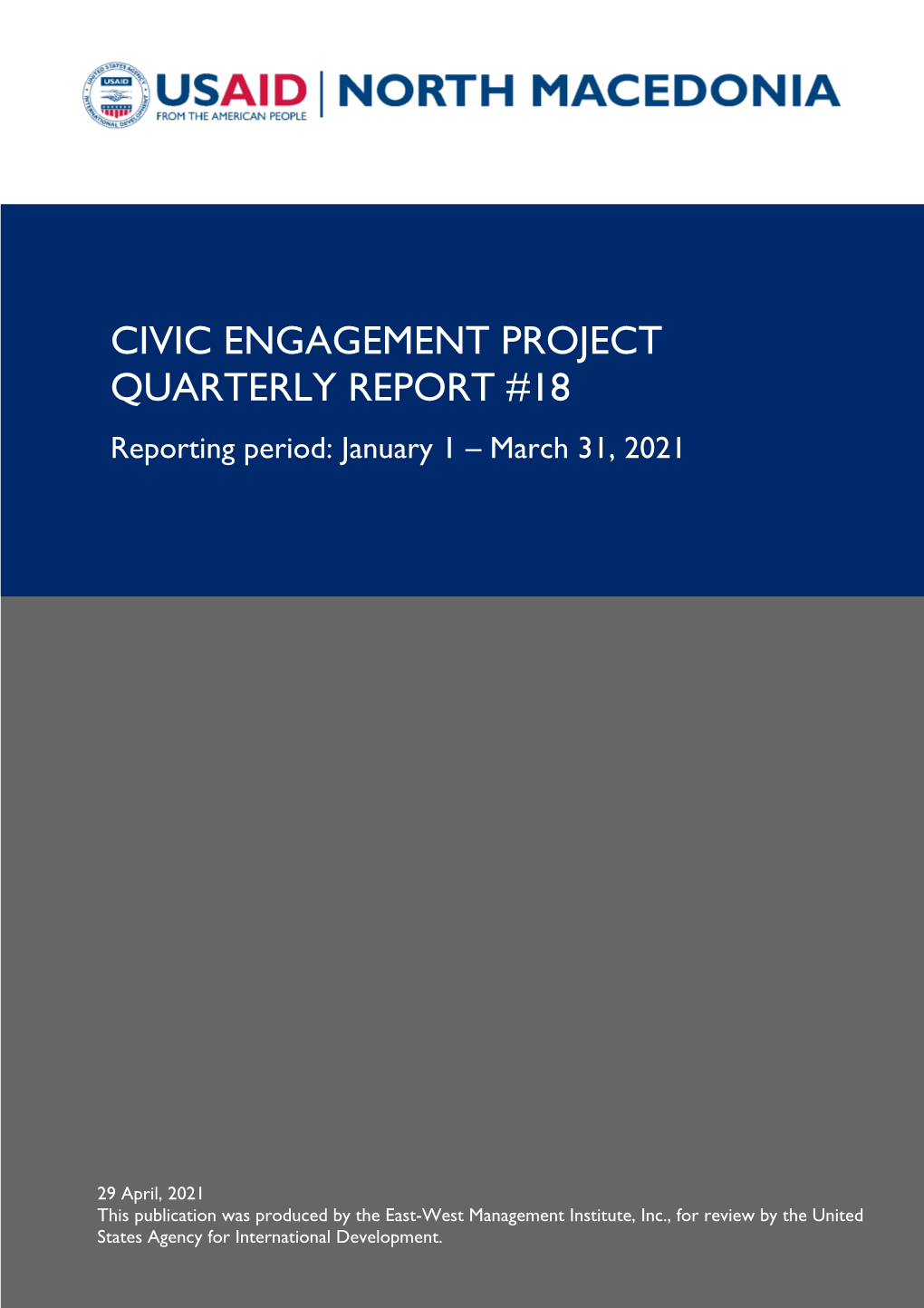 Civic Engagement Project Quarterly Report