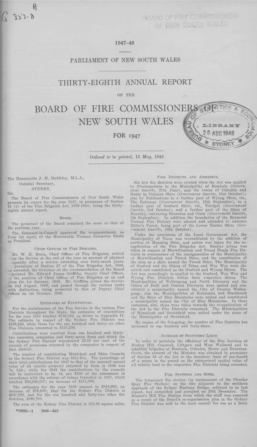 Of Fire Commissione New South Wales