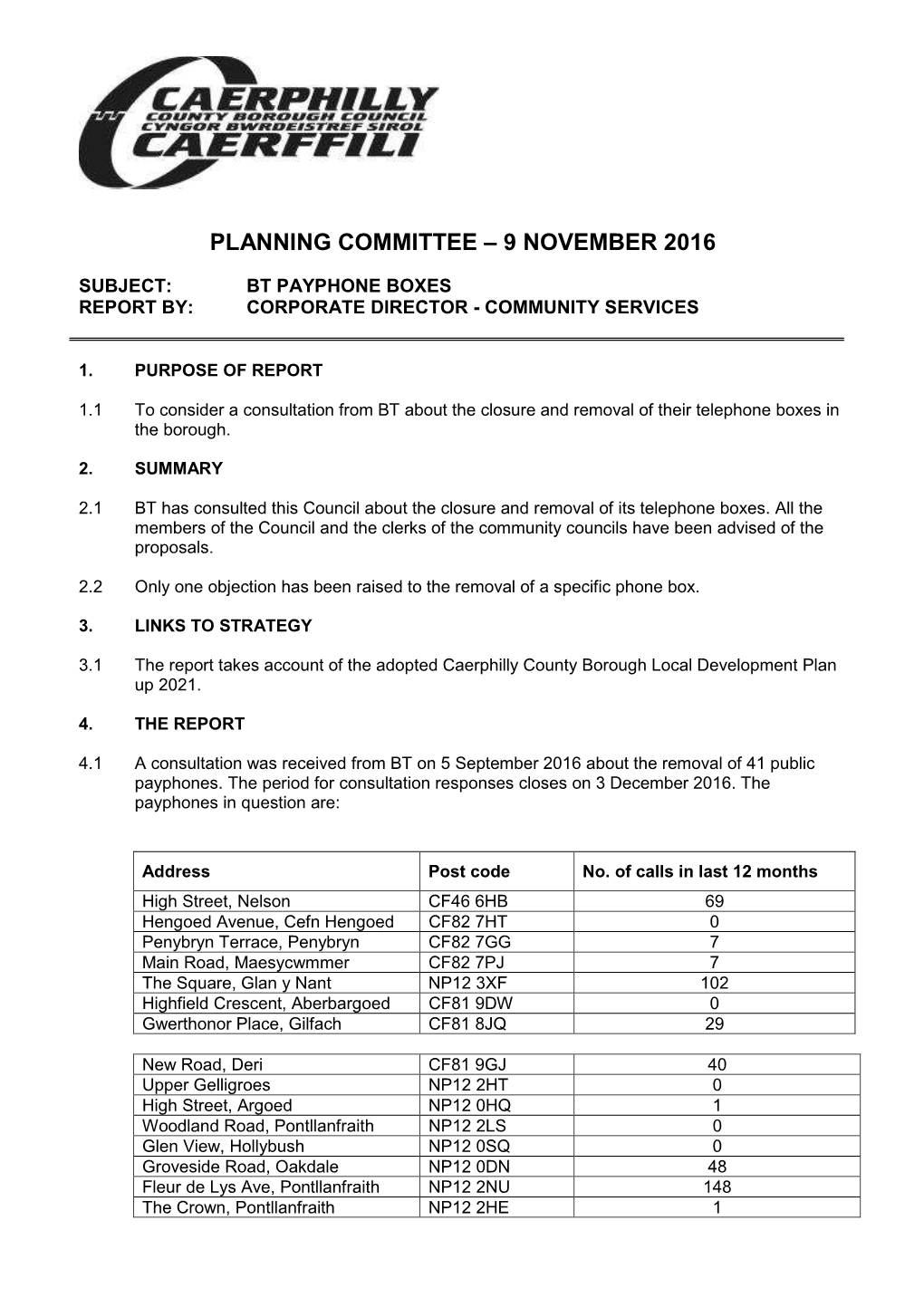 Planning Committee – 9 November 2016