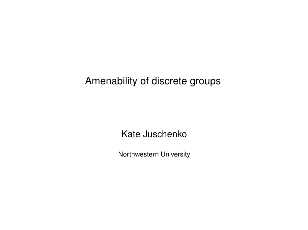 Amenability of Discrete Groups