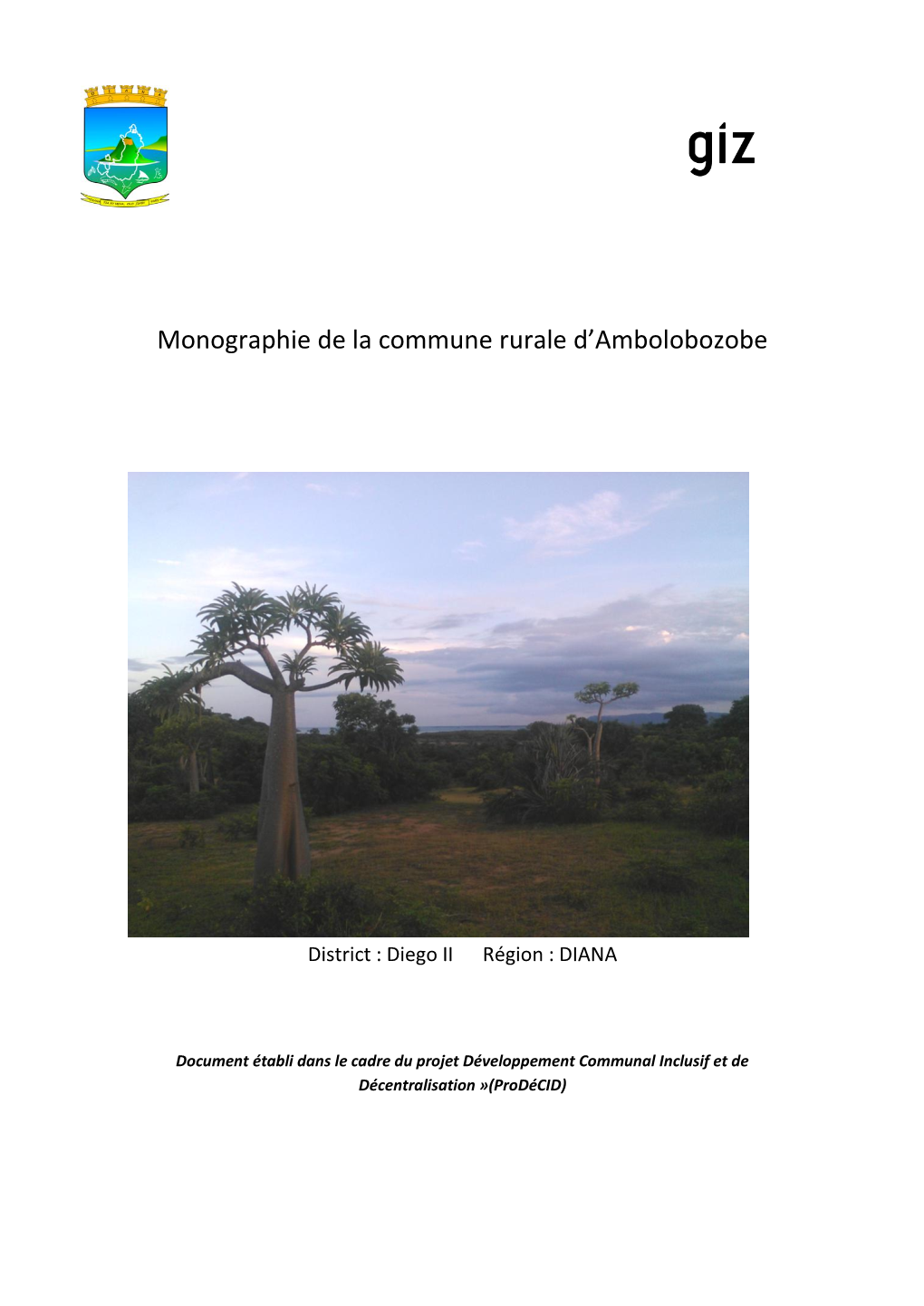 Monographie De La Commune Rurale D'ambolobozobe