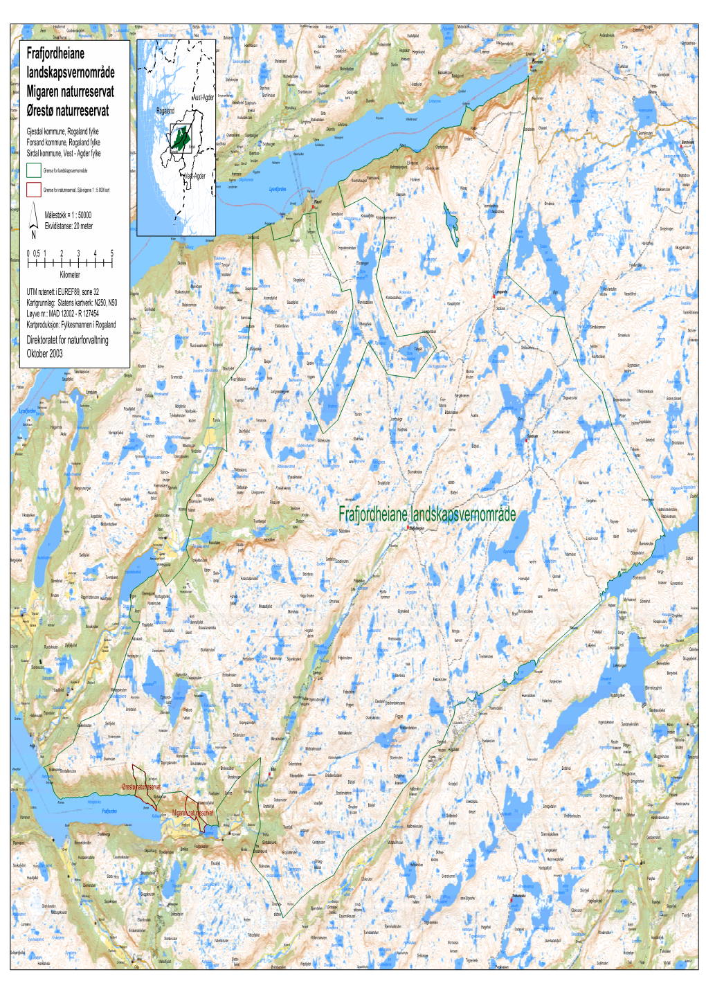 Vernekart Frafjordheiene