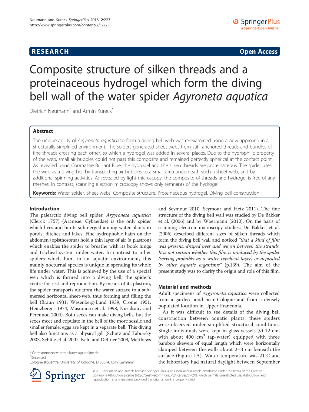 Composite Structure of Silken Threads and a Proteinaceous Hydrogel