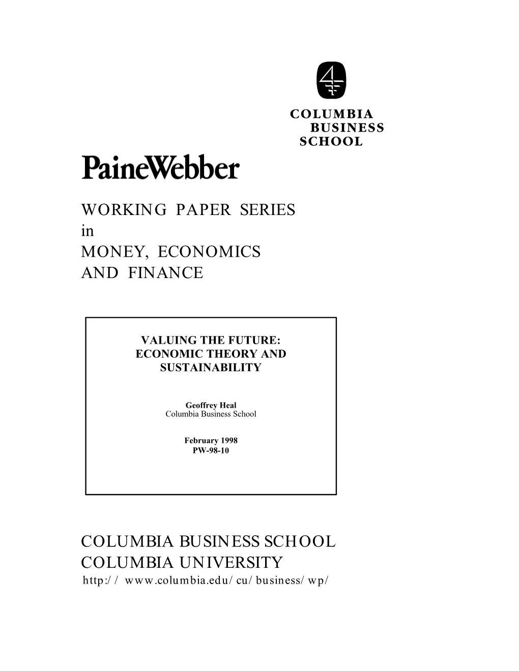 WORKING PAPER SERIES in MONEY, ECONOMICS and FINANCE