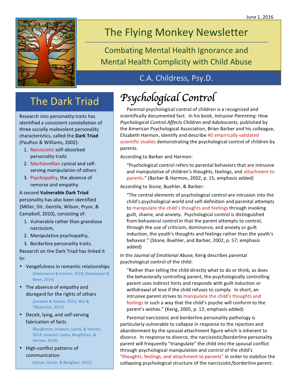 The Flying Monkey Newsletter the Dark Triad