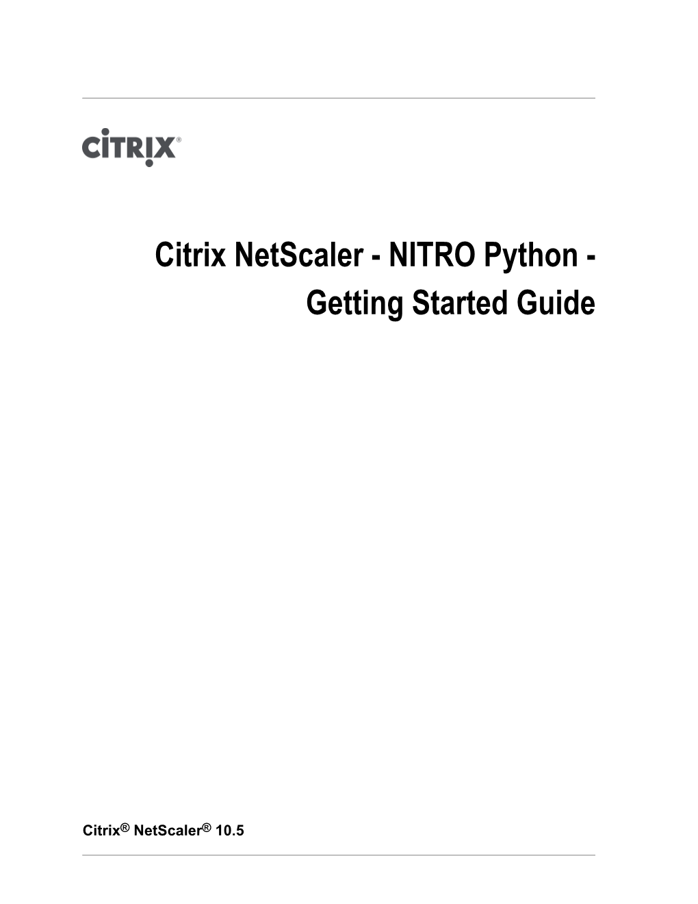 Citrix Netscaler - NITRO Python - Getting Started Guide