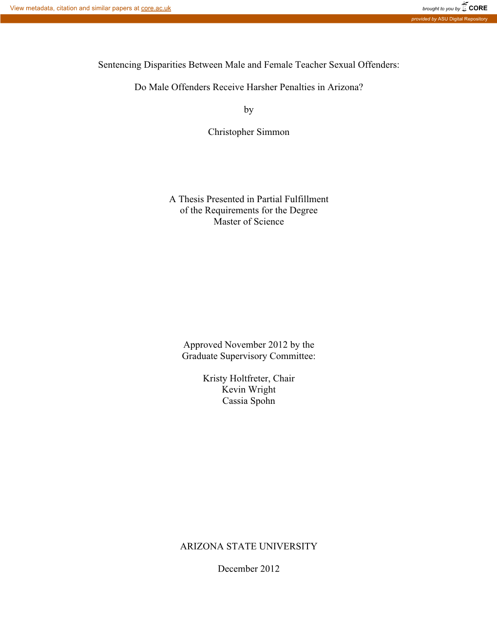 Sentencing Disparities Between Male and Female Teacher Sexual Offenders