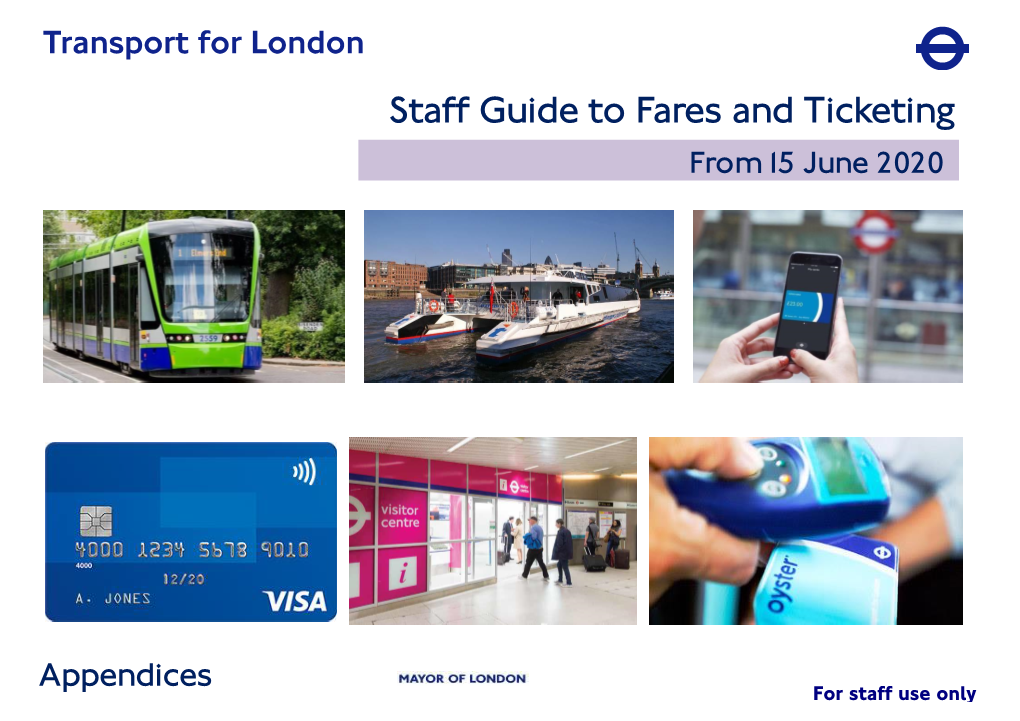 Staff Guide to Fares and Ticketing from 15 June 2020