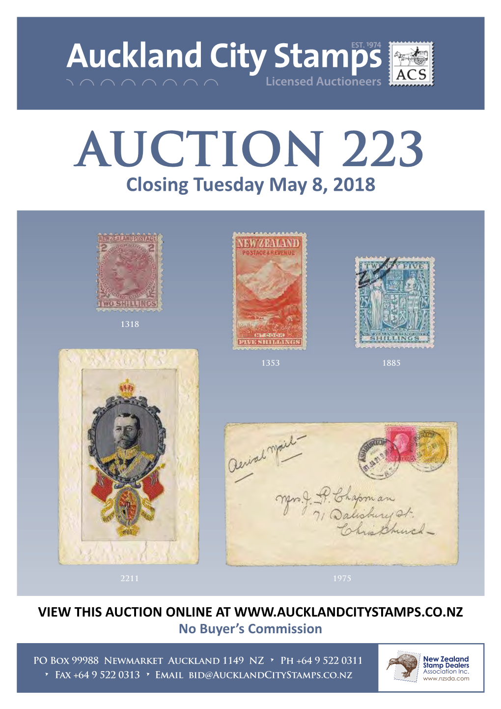 AUCTION 223 Closing Tuesday May 8, 2018