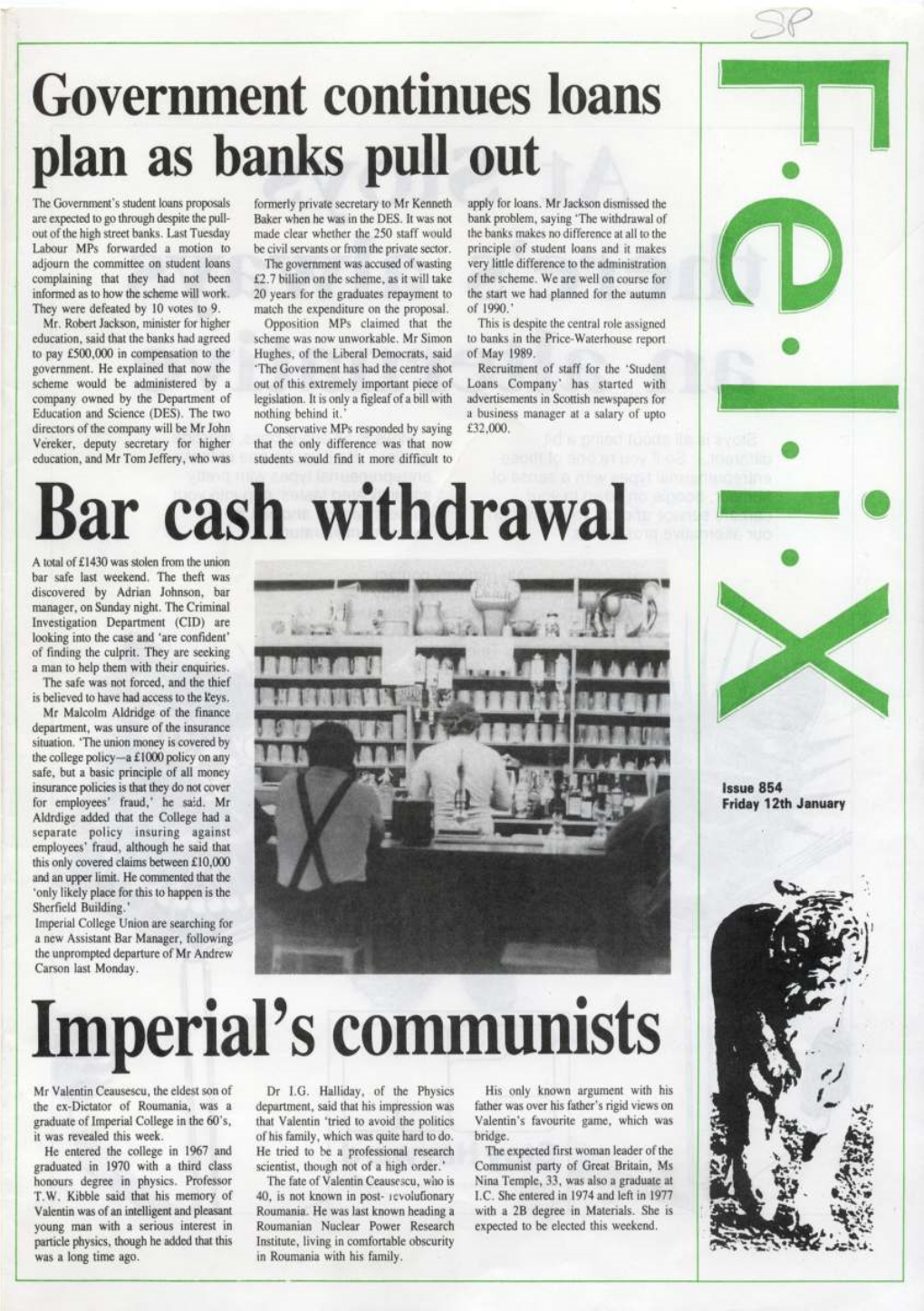 Felix Issue 0854, 1990