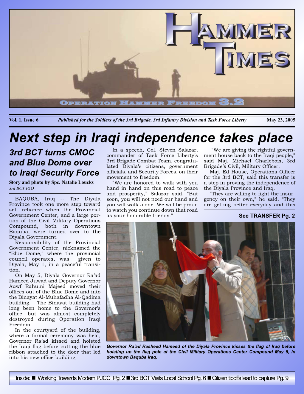 Next Step in Iraqi Independence Takes Place in a Speech, Col