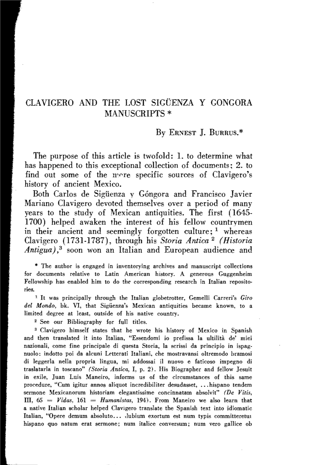 CLAVICERO and the LOST SICÜENZA Y CONCORA MANUSCRIPTS *