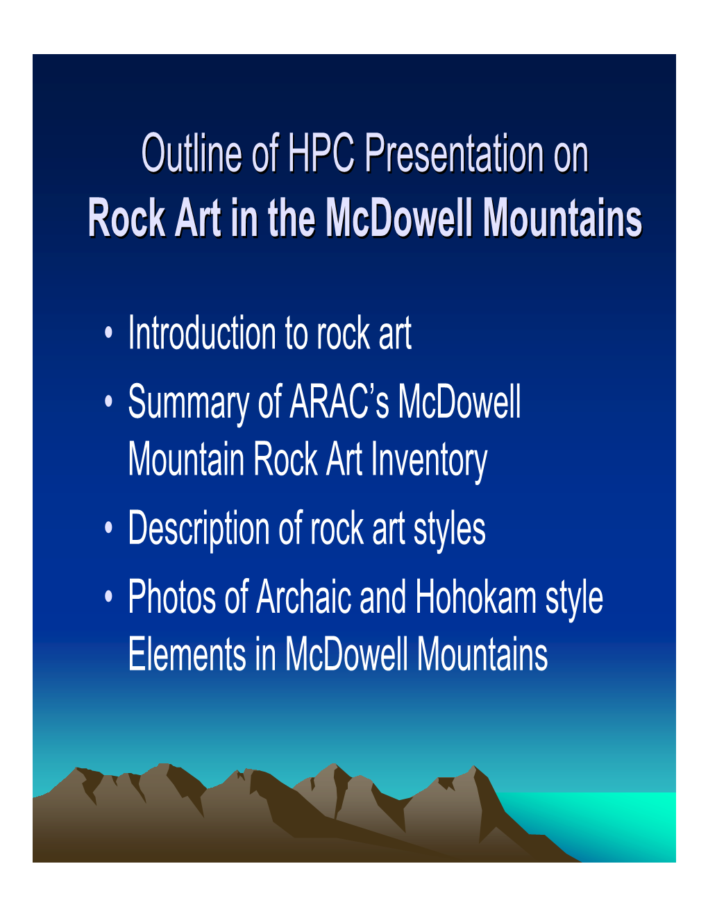 Rock Art in the Mcdowell Mountains