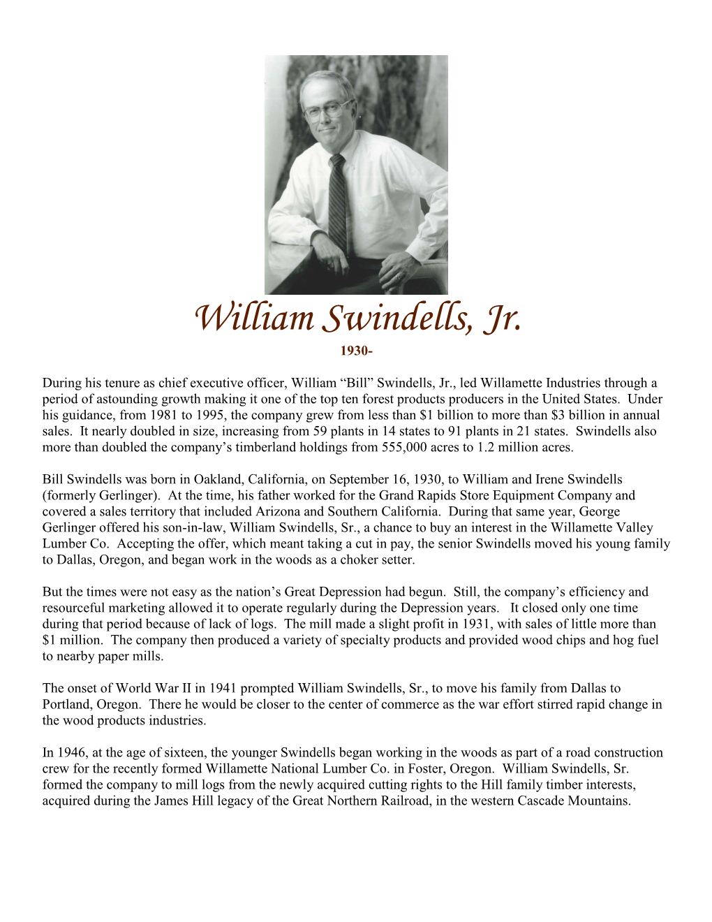 William Swindells, Jr