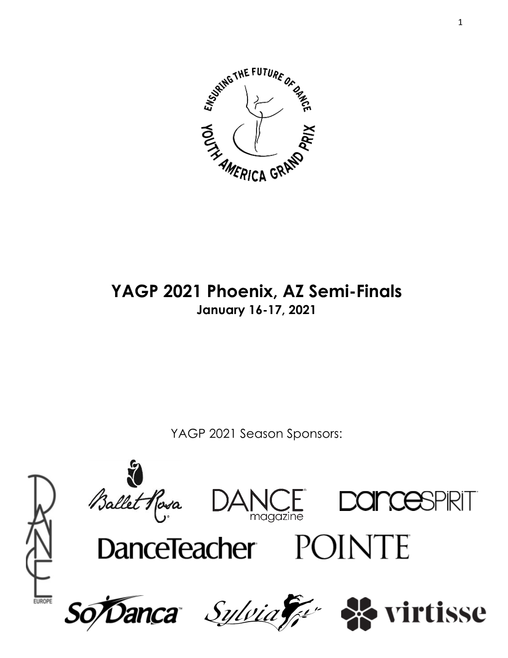 YAGP 2021 Phoenix, AZ Semi-Finals January 16-17, 2021