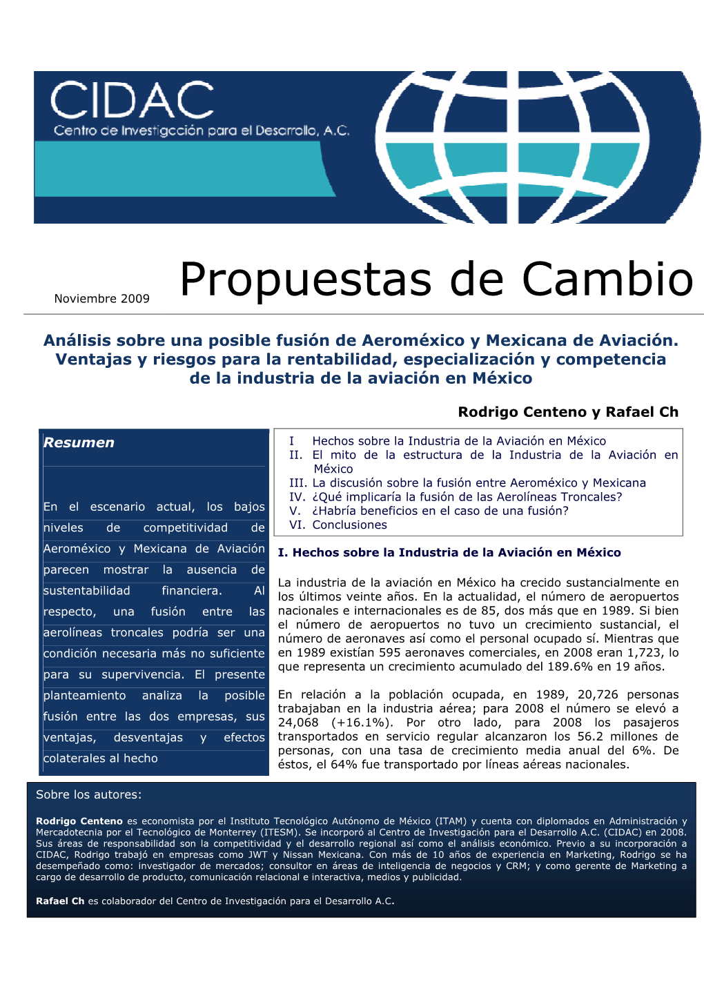 Propuestas De Cambio Noviembre 2009