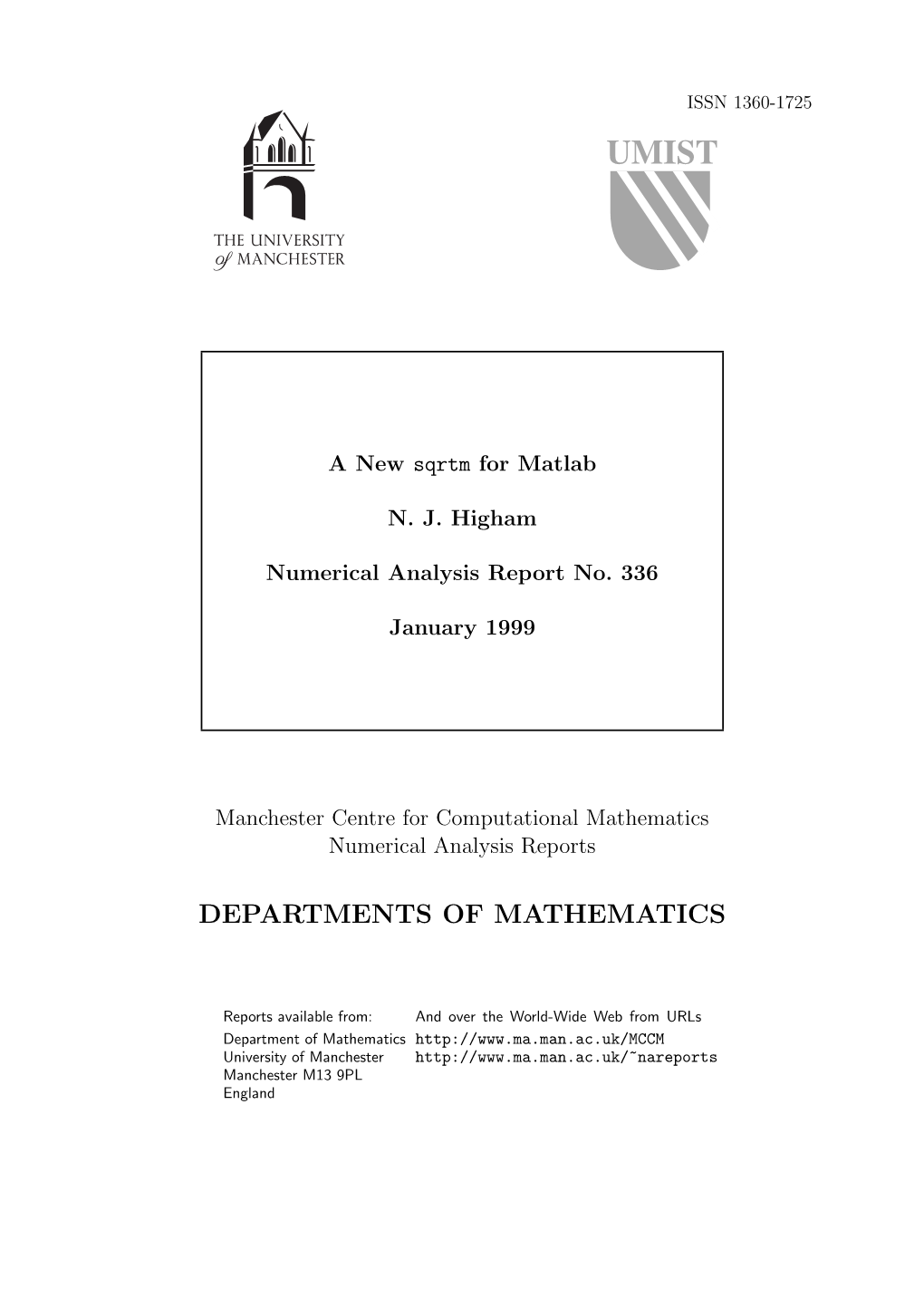 A New Sqrtm for Matlab