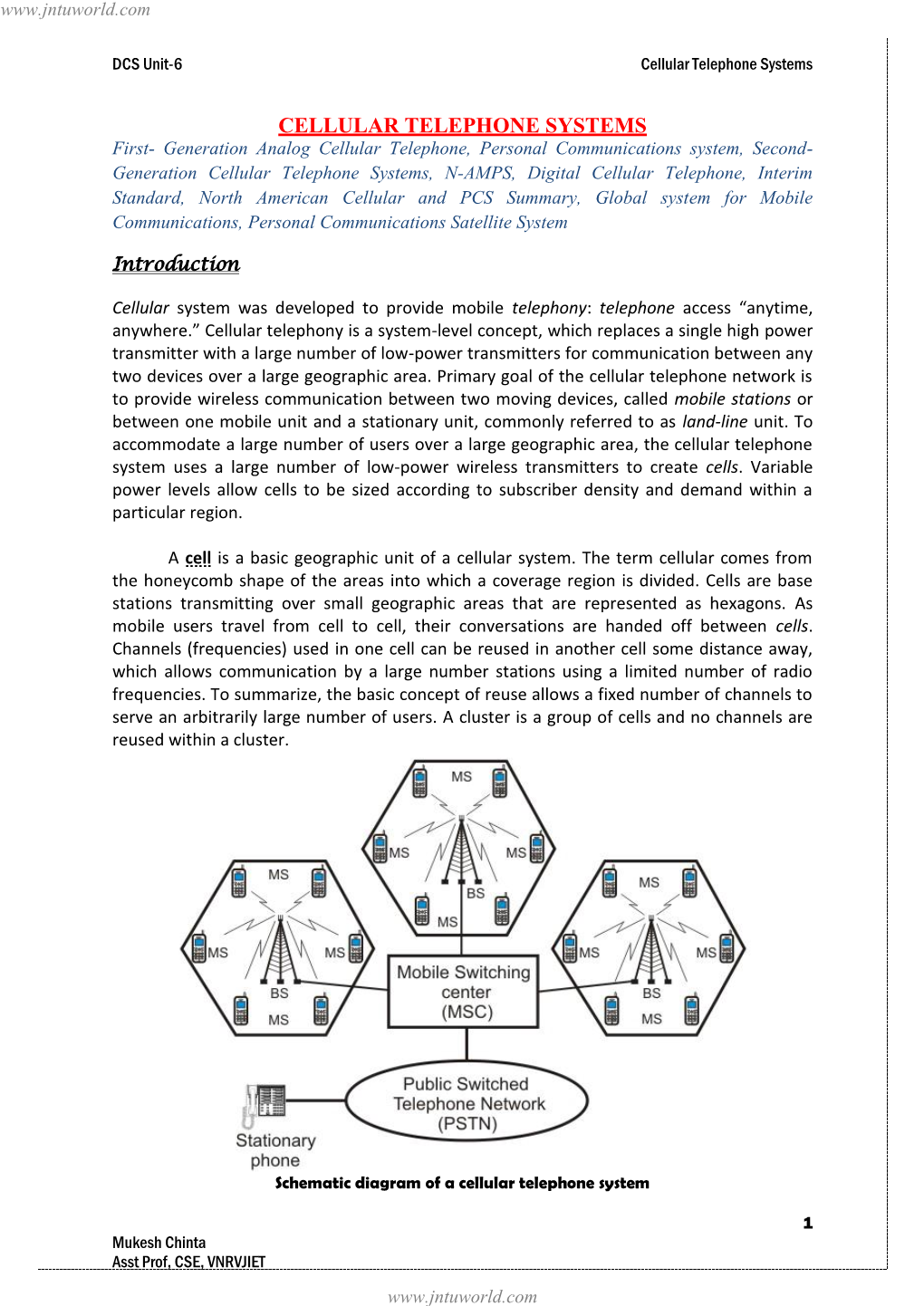 Cellular Telephone Systems