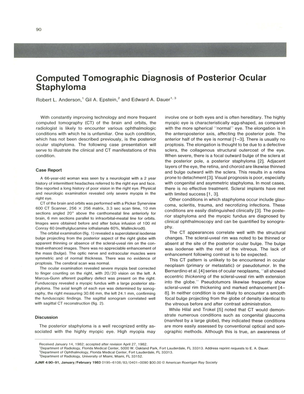 Computed Tomographic Diagnosis of Posterior Ocular Staphyloma