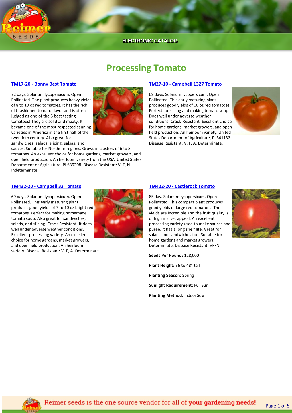 Processing Tomato