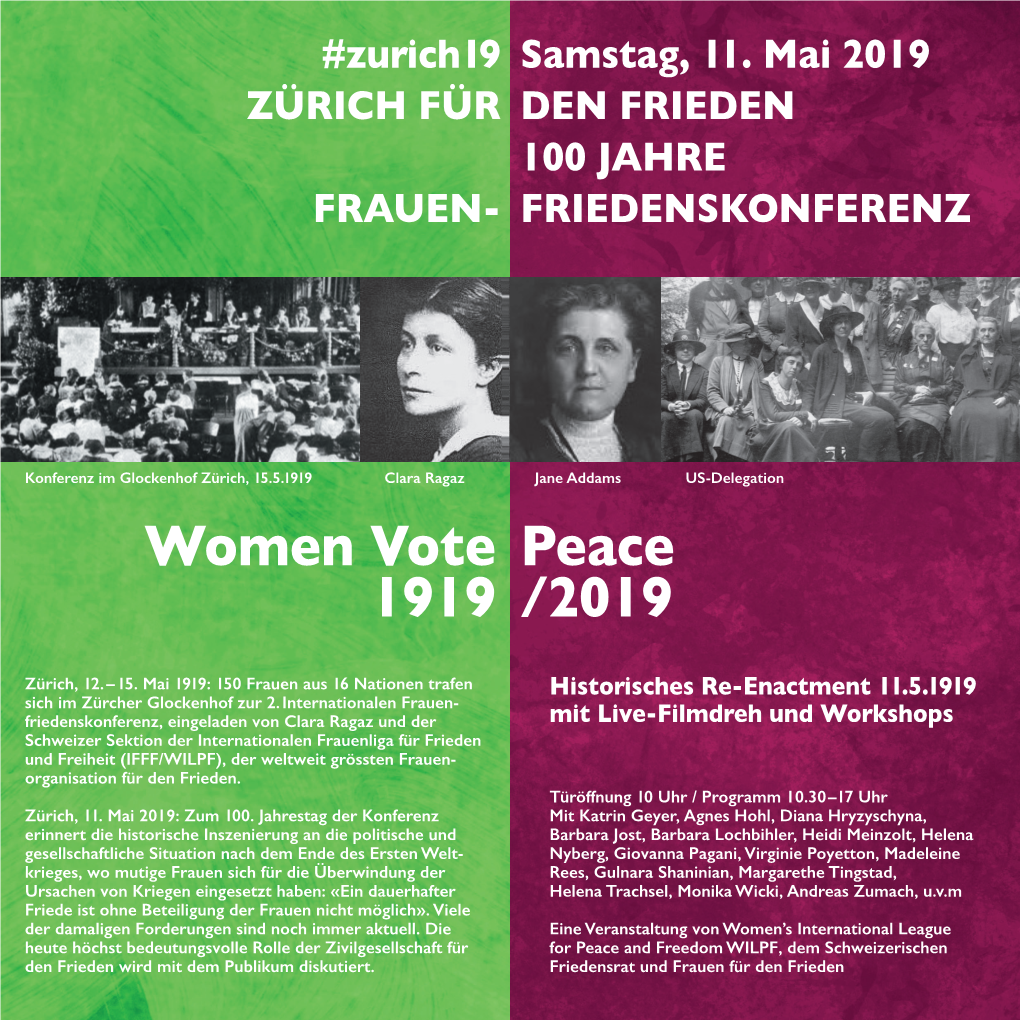 Women Vote Peace 1919 /2019