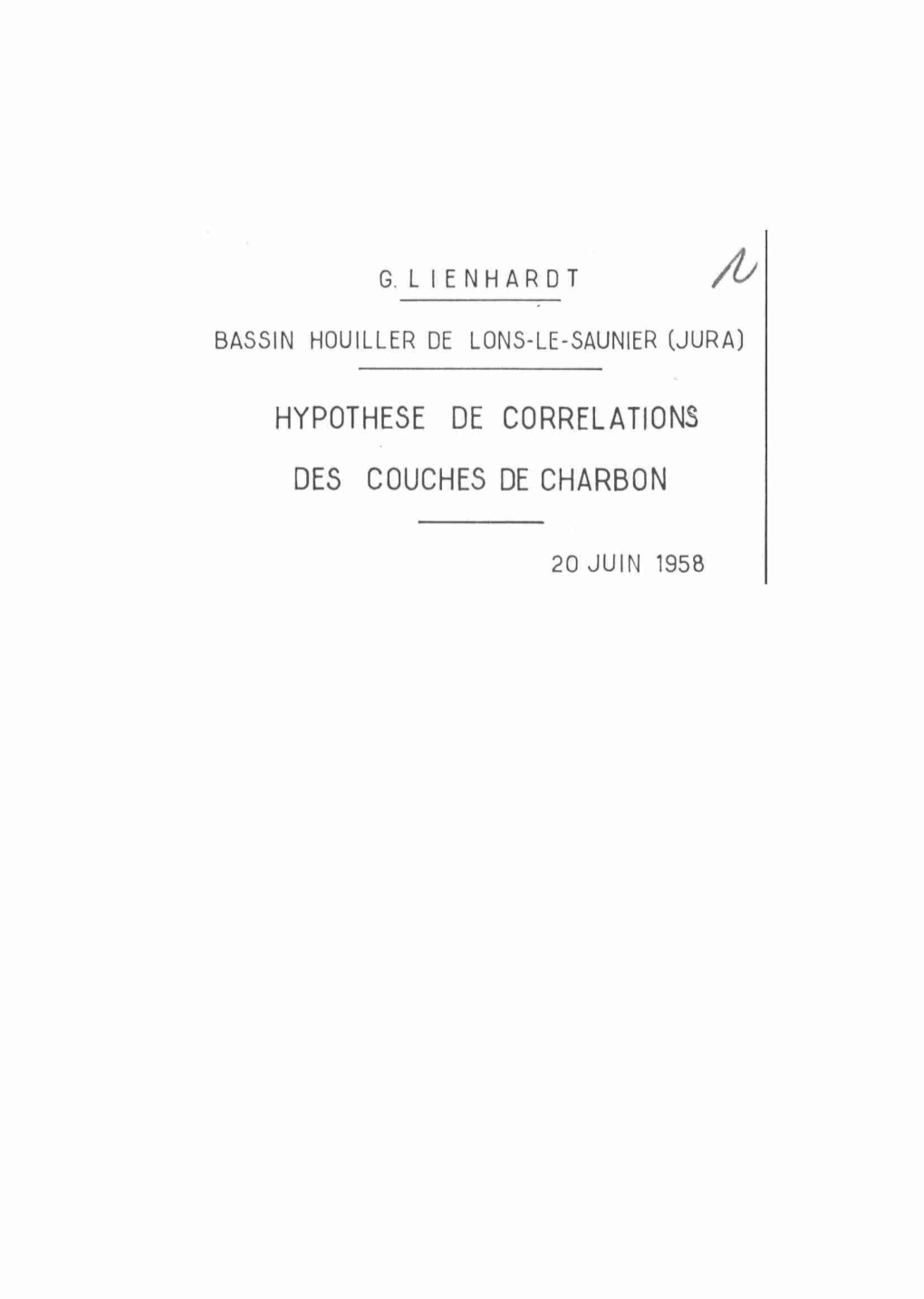 Hypothese De Correlations Des Couches De Charbon