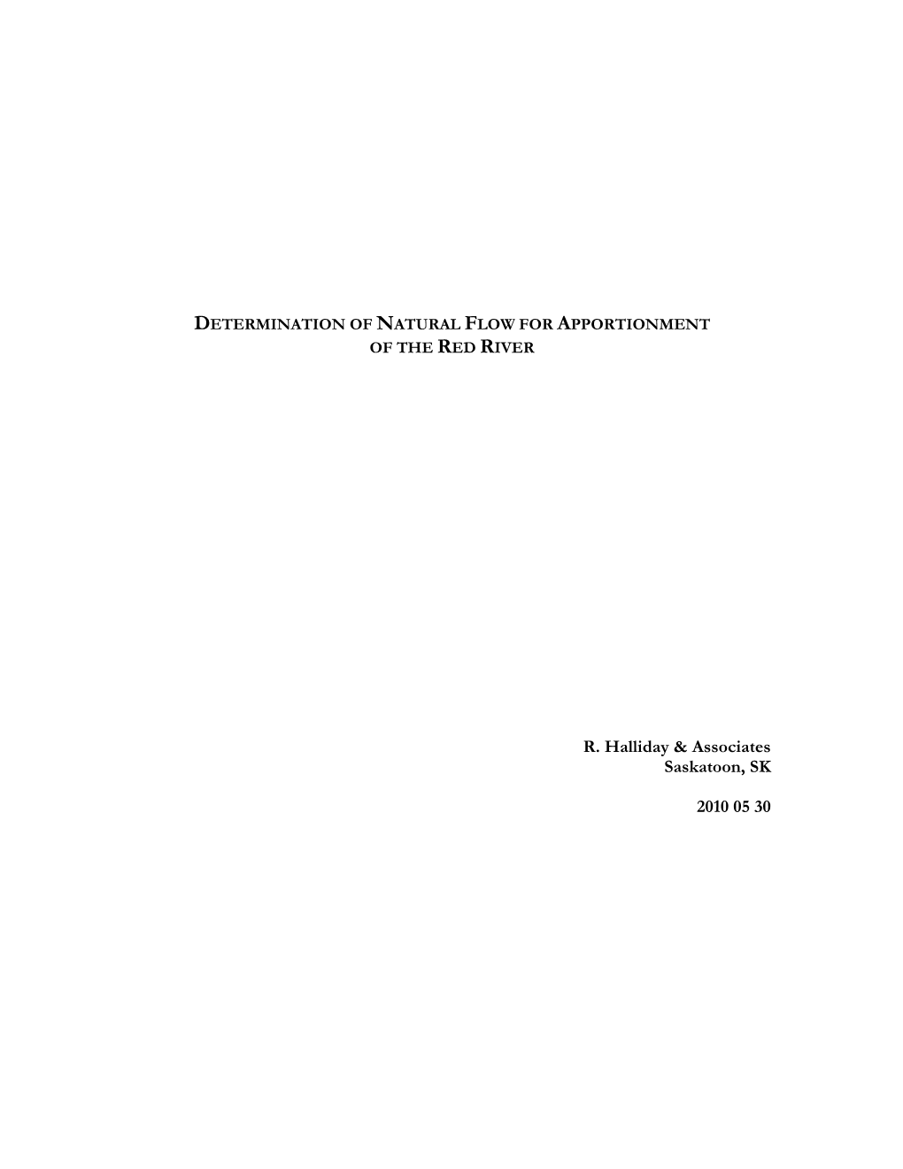 Determination of Natural Flow for Apportionment of the Red River