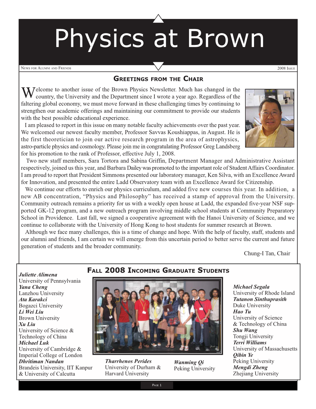 2008 Newsletter