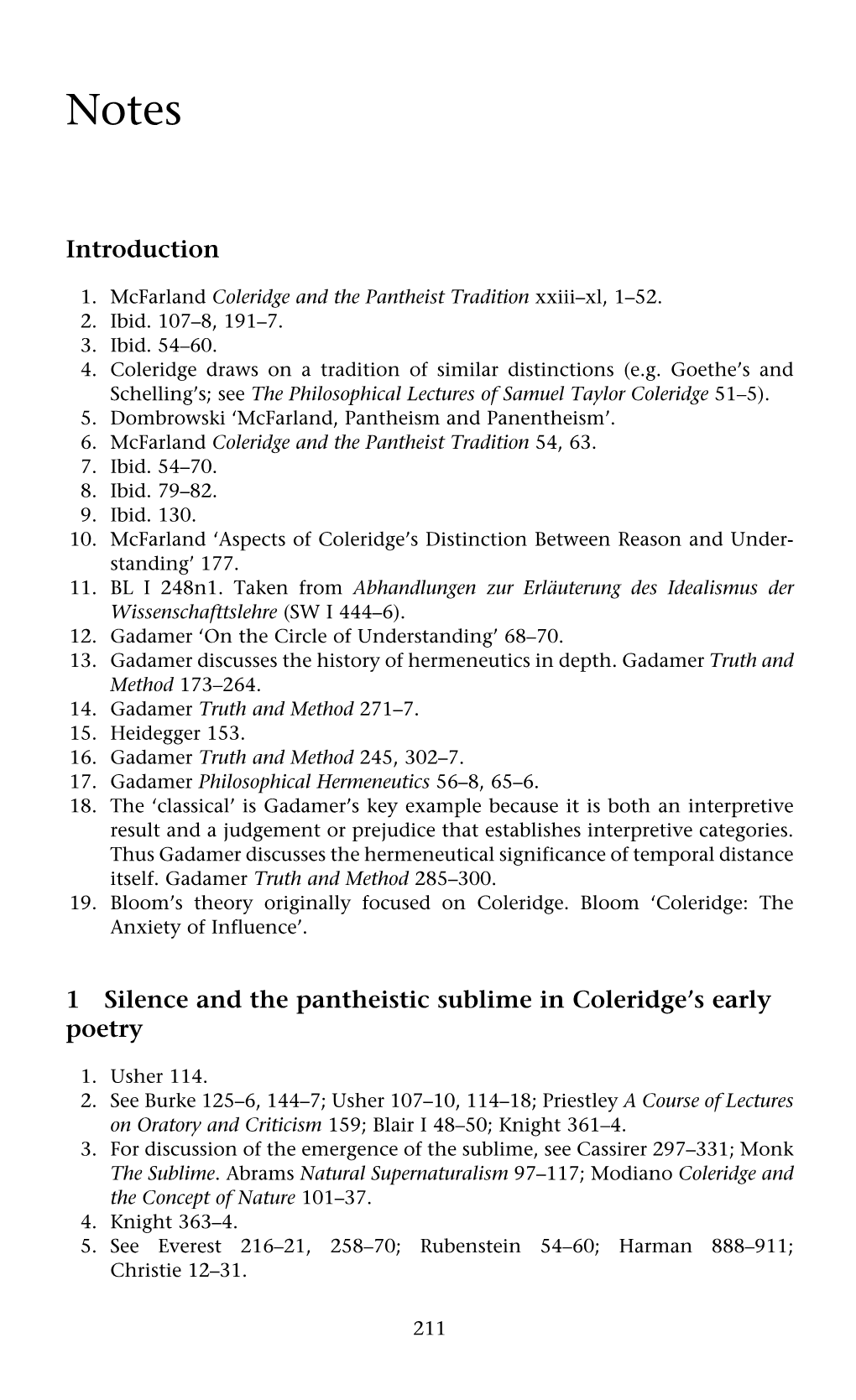 Introduction 1 Silence and the Pantheistic Sublime in Coleridge's