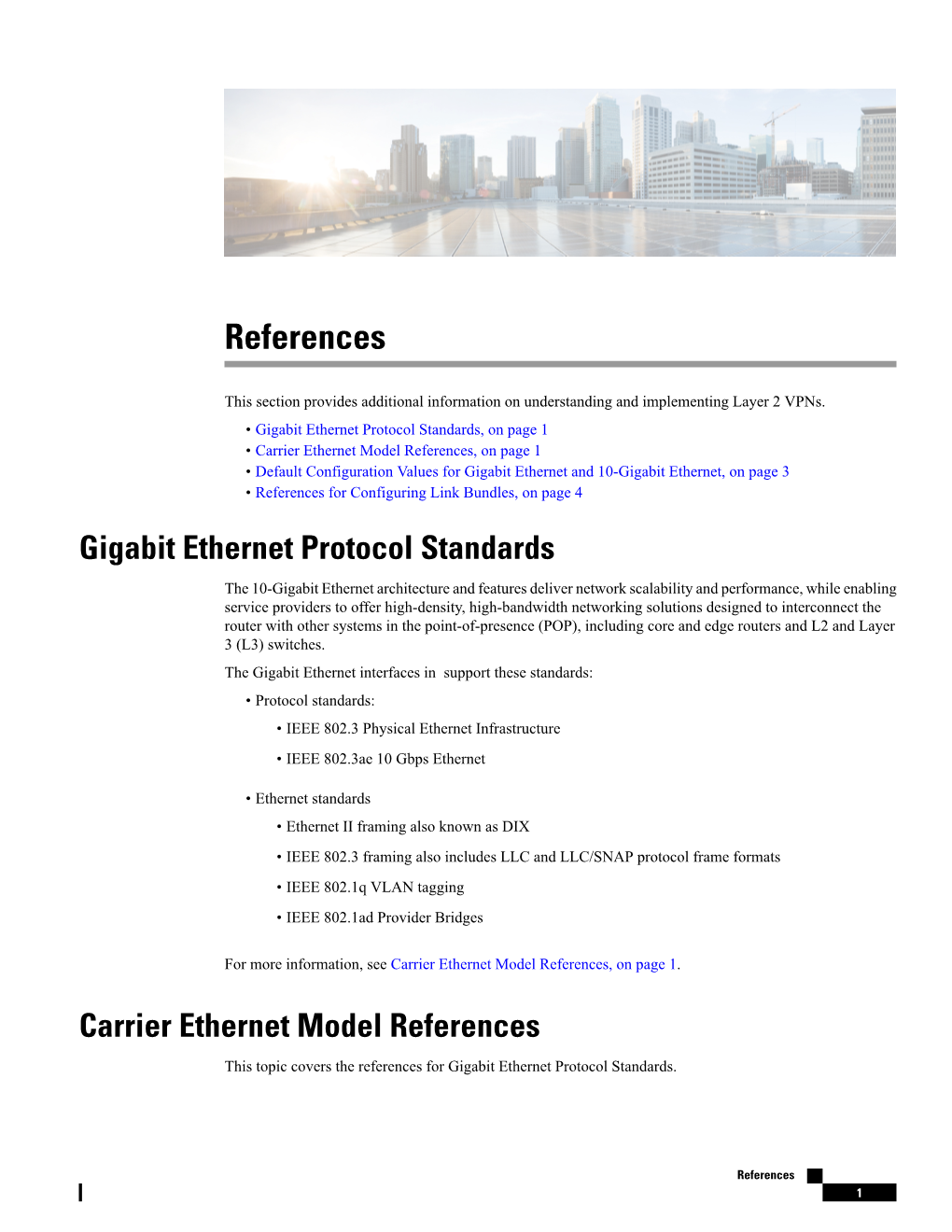 Carrier Ethernet Model References