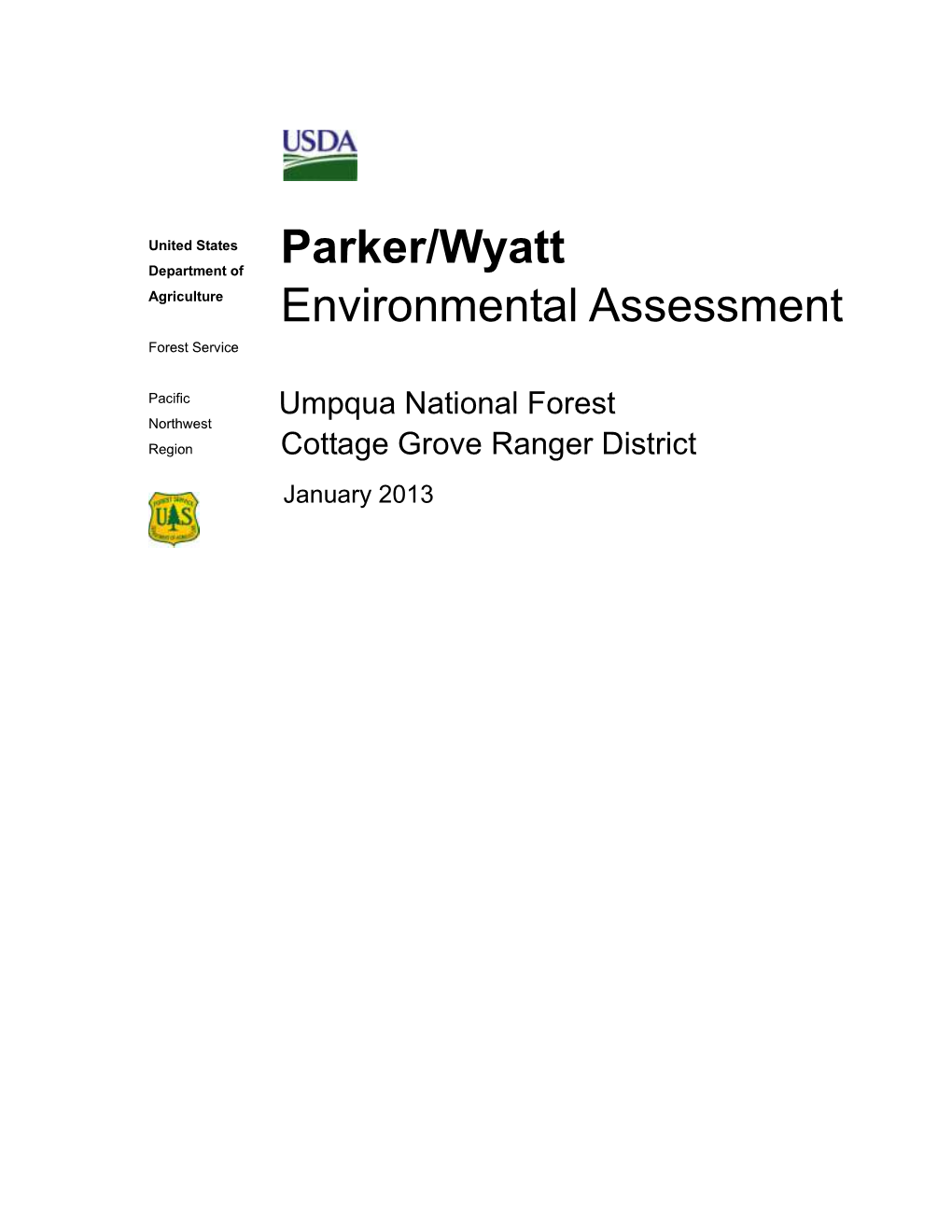 Parker/Wyatt Environmental Assessment