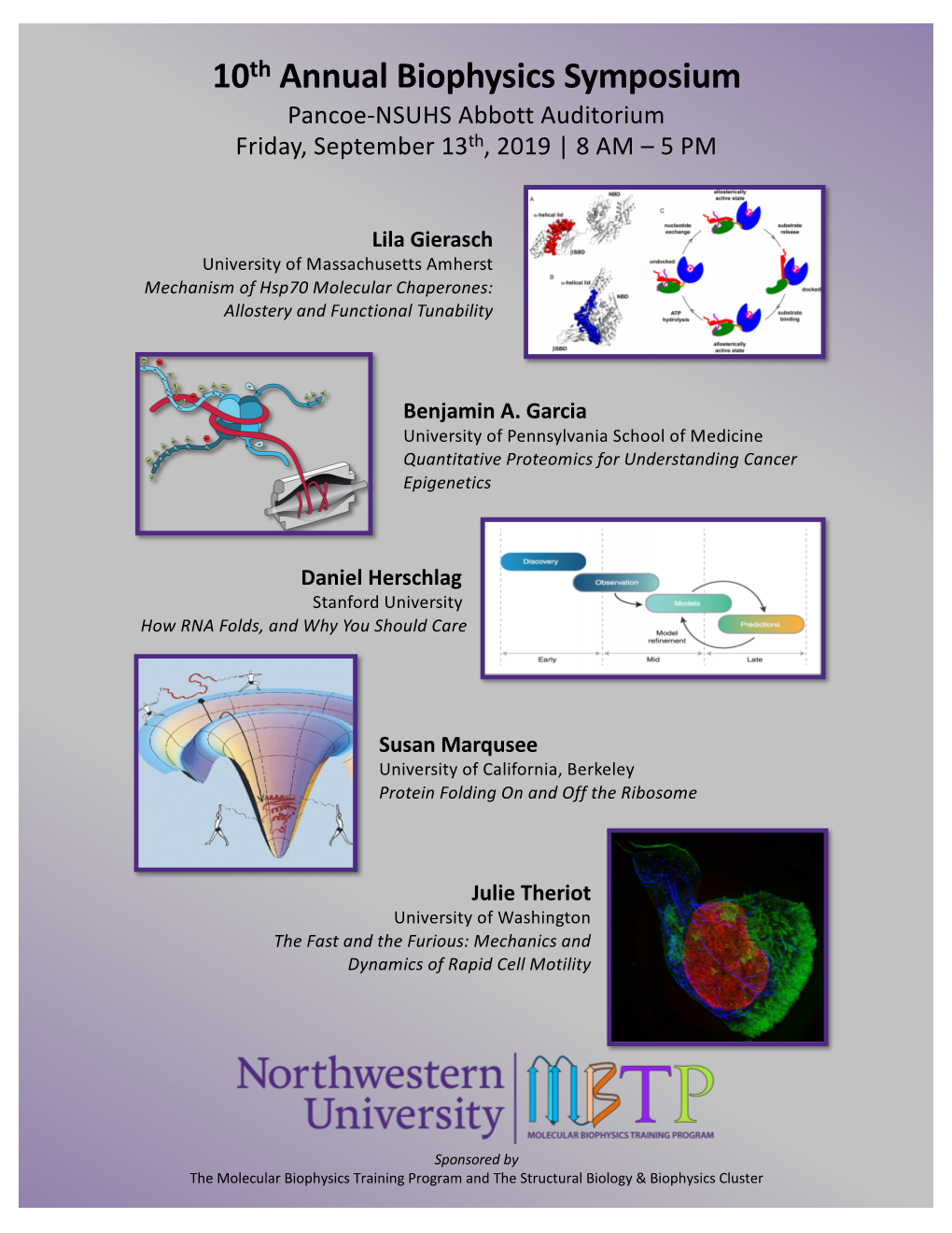 10Th Annual Biophysics Symposium Pancoe-NSUHS Abbott Auditorium Friday, September 13Th, 2019 | 8 AM – 5 PM