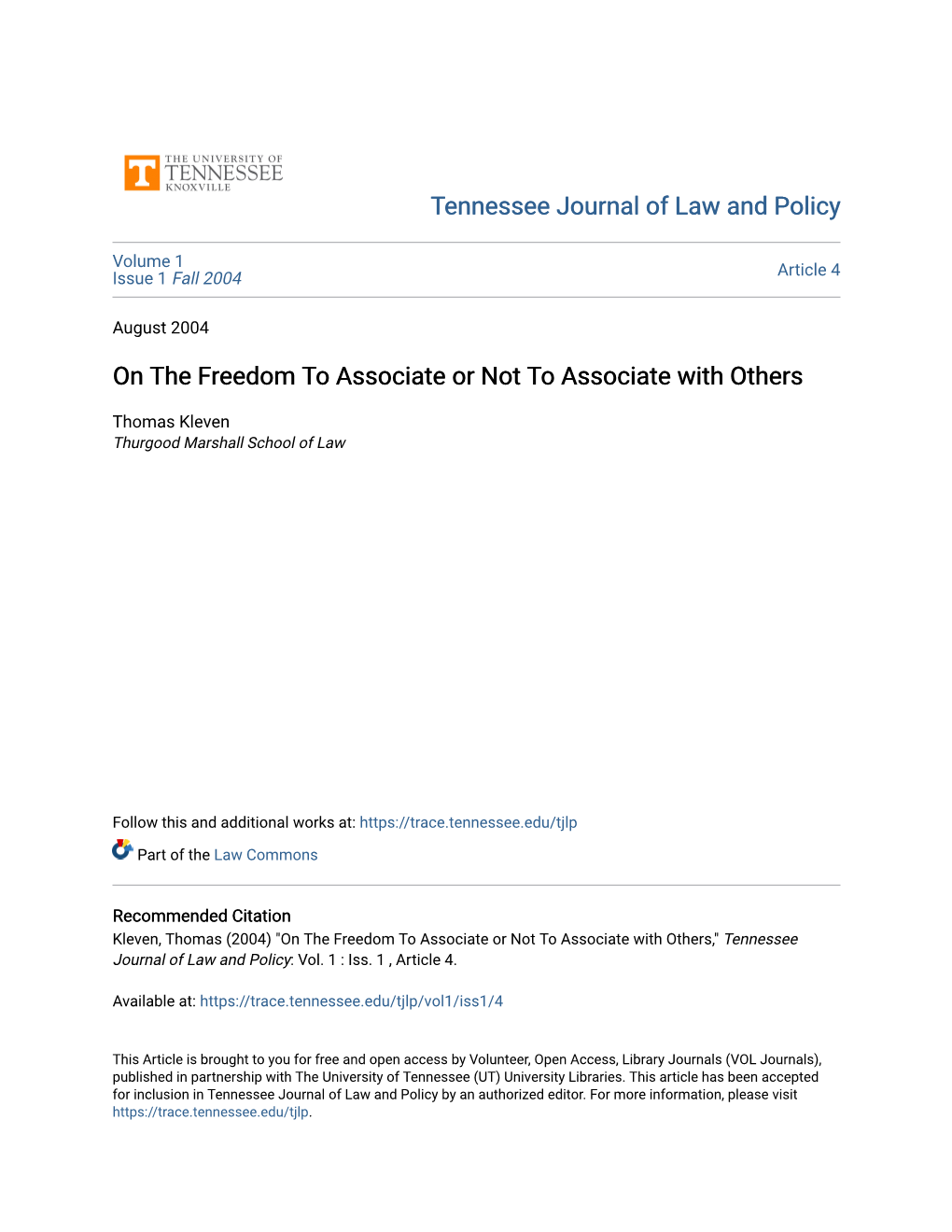 On the Freedom to Associate Or Not to Associate with Others