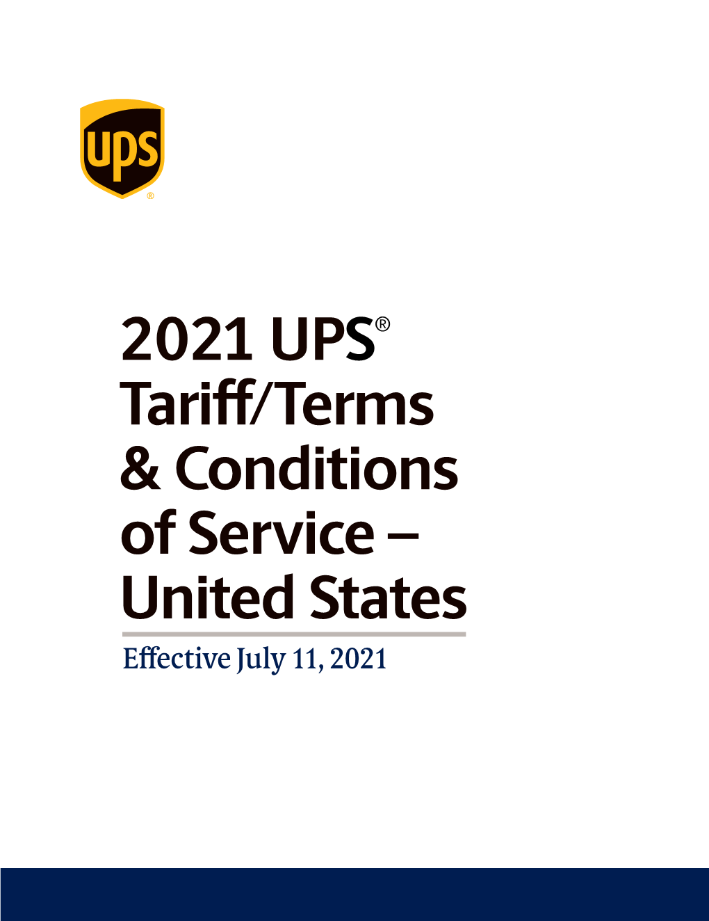 UPS Tariff/Terms and Conditions of Service – United States 3