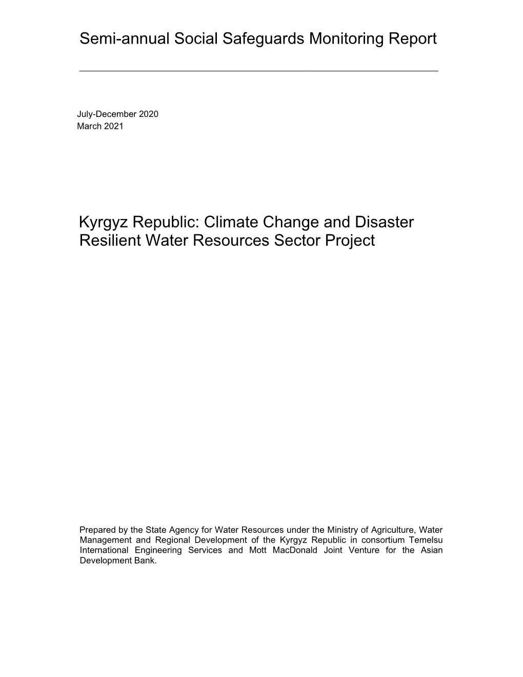 Climate Change and Disaster Resilient Water Resources Sector Project