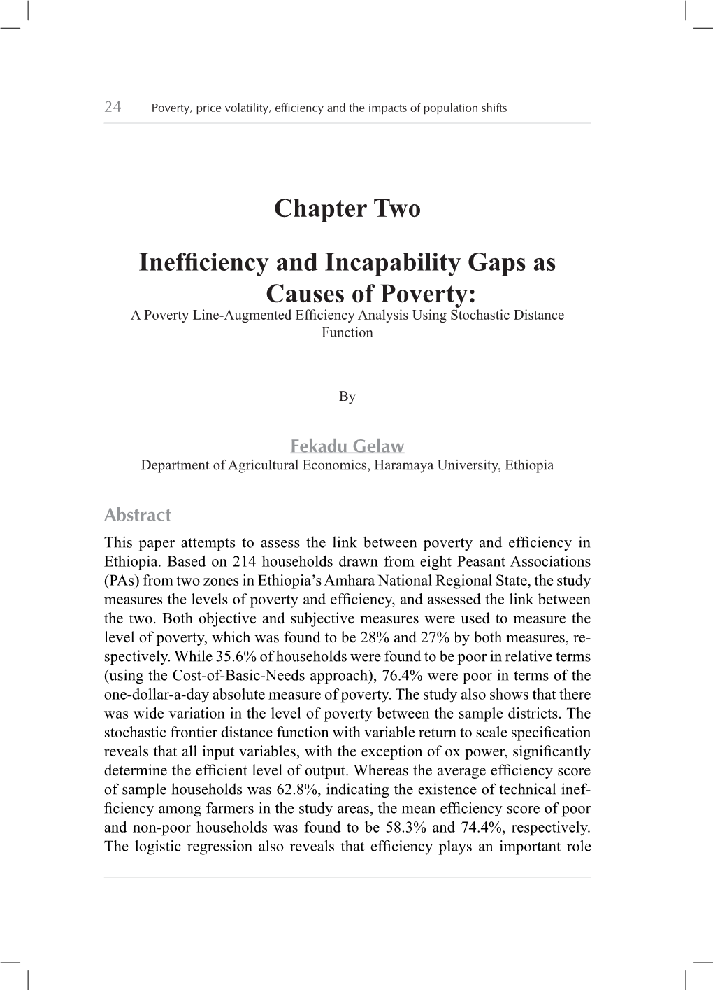 Chapter Two Inefficiency and Incapability Gaps As Causes Of