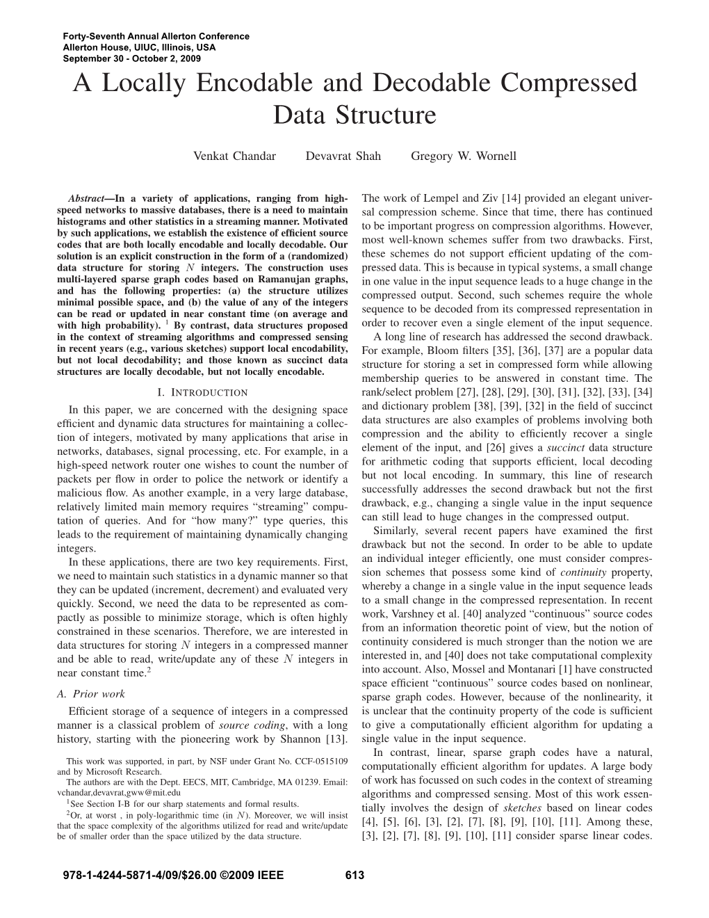 A Locally Encodable and Decodable Compressed Data Structure