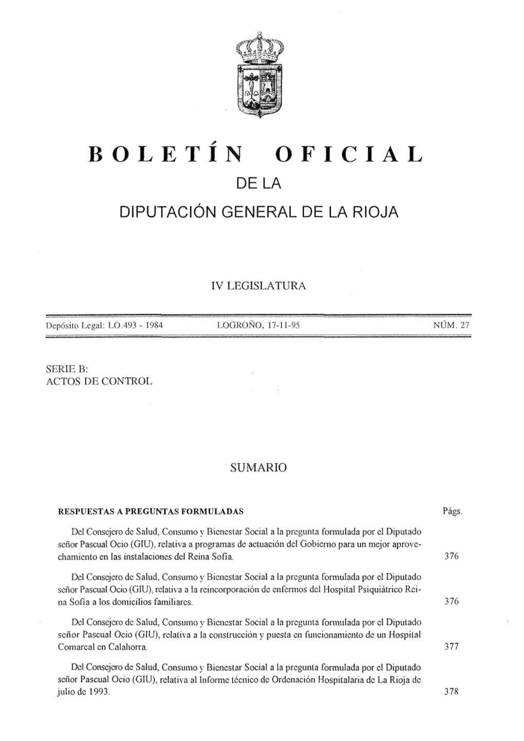 Boletín Oficial De La Diputación General De La Rioja