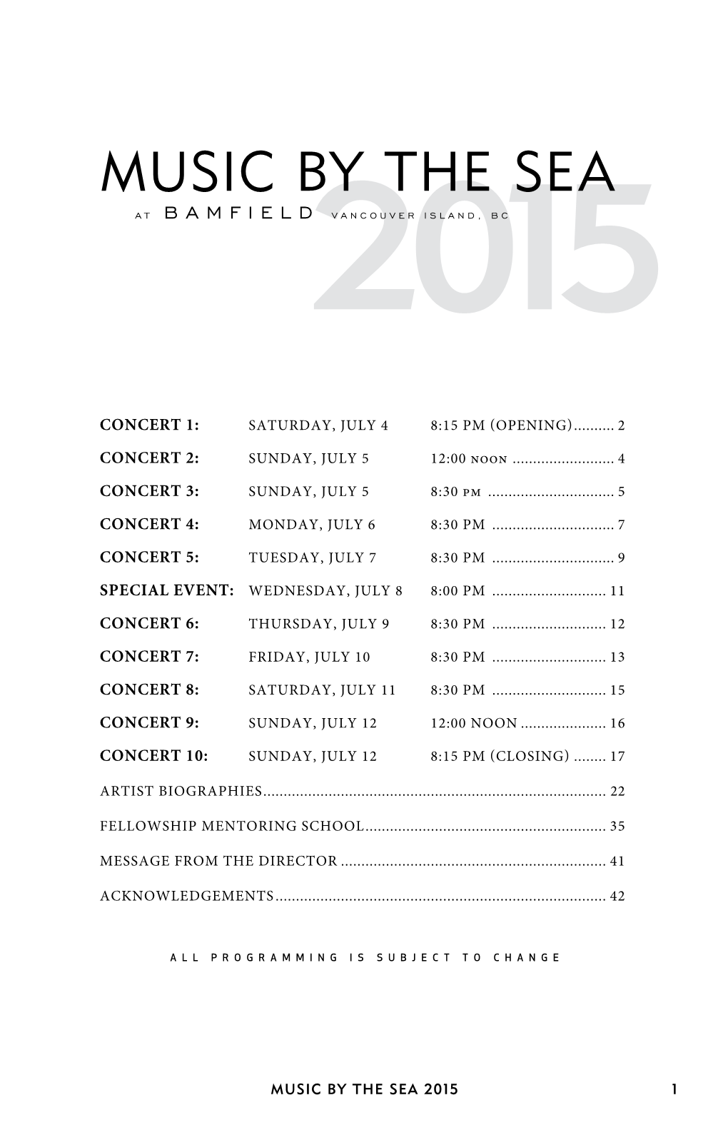 MBTS 2015 Programme