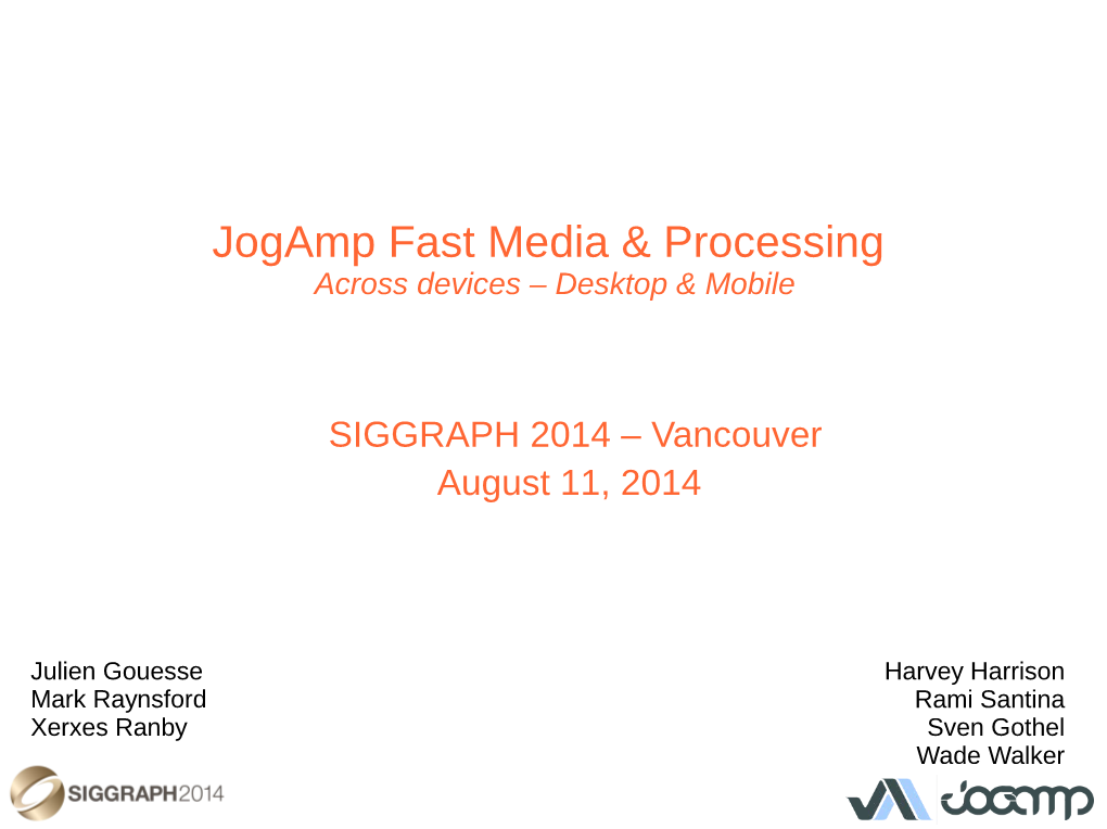 Jogamp Fast Media & Processing