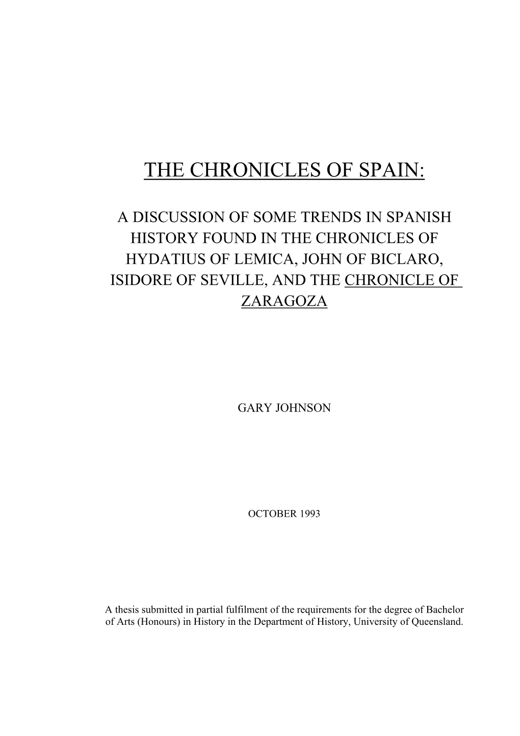 The Chronicles of Spain