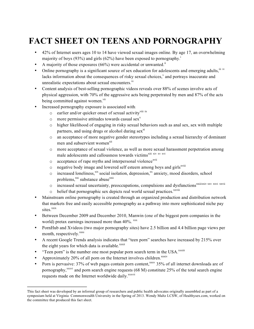 FACTS on Teens & Porn