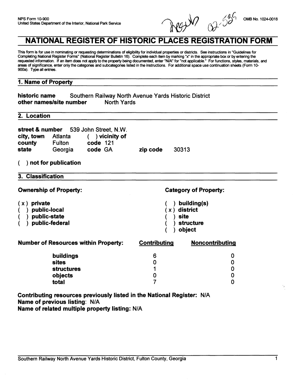 National Register of Historic Places Registration Form