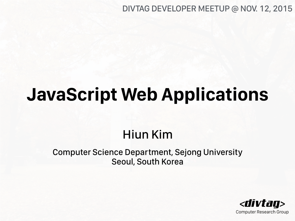 Javascript Web Applications