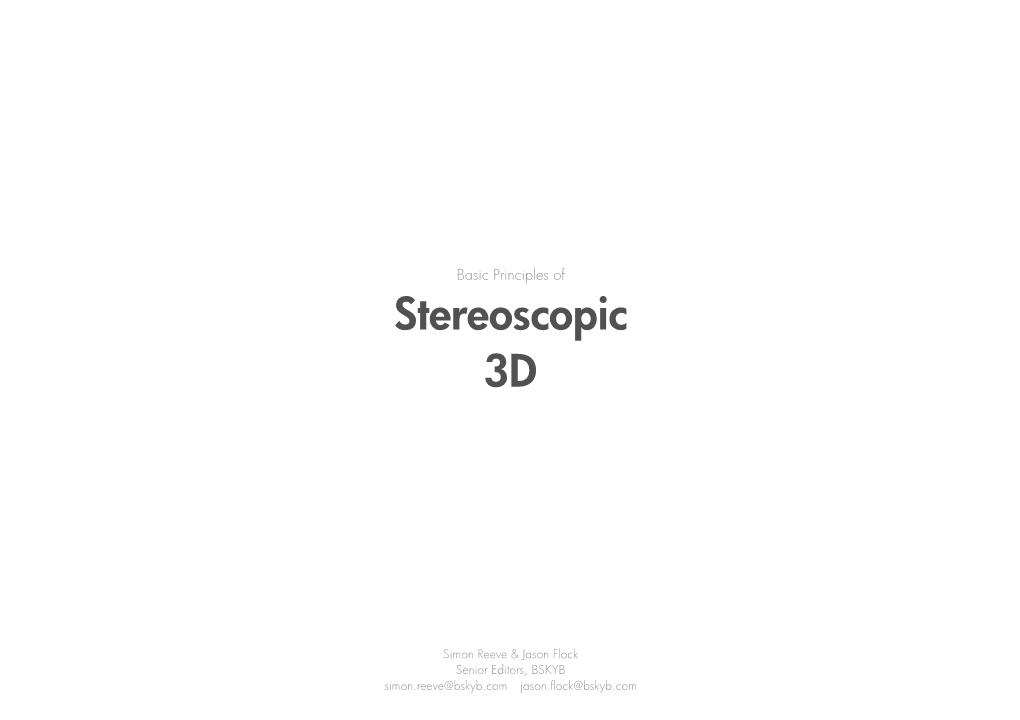 Stereoscopic 3D